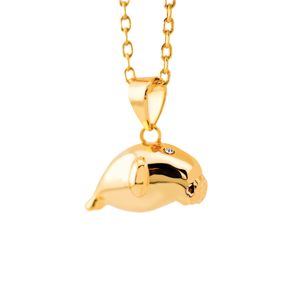 Baby Dugong Gold Dugong Necklace Dugong Pendant