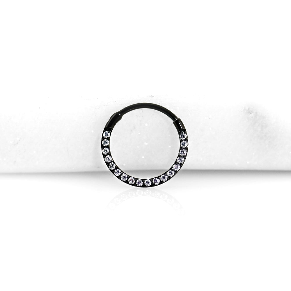 Black Titanium Hinged Segment Nose Ring