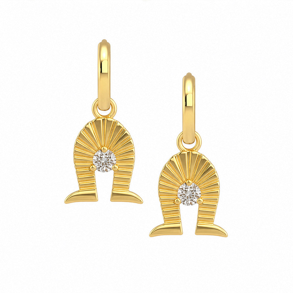 Gold Hoop Earrings with Torres Strait Island Zenadth Kes Charm