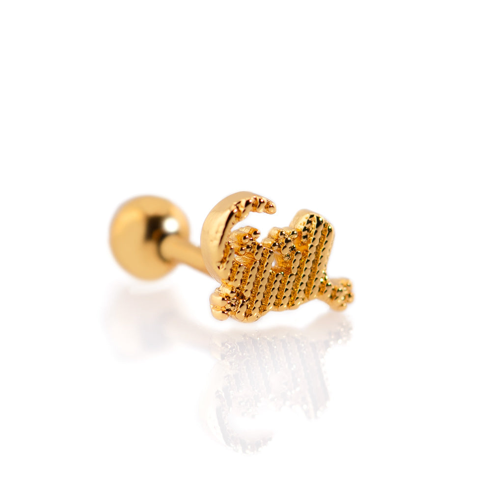 Gold Cartilage Barbell Body Piercing Gecko Aboriginal Jewellery