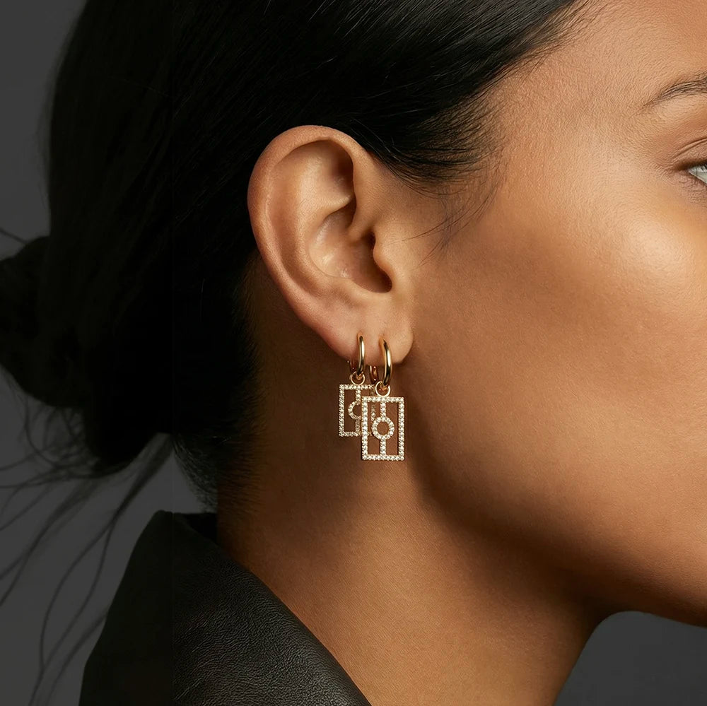 Crystal earrings Aboriginal Flag Earrings Hoop