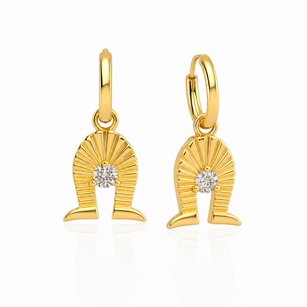 Gold Hoop Earrings with Torres Strait Island Zenadth Kes Charm