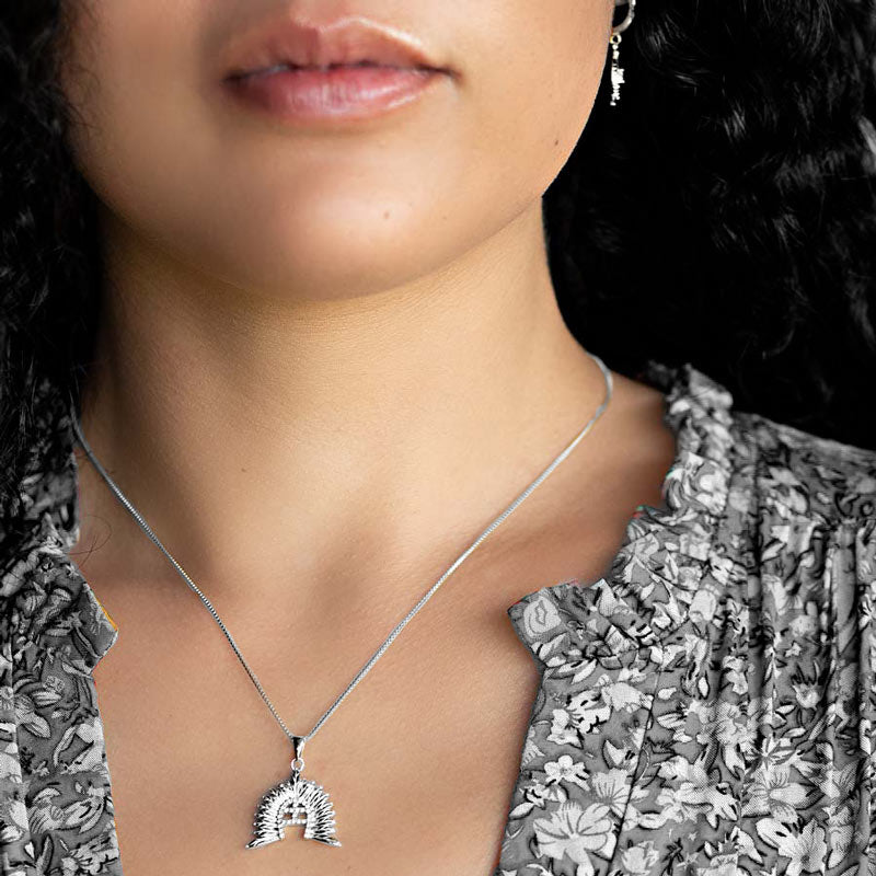 Silver Crystal Dhari Pendant