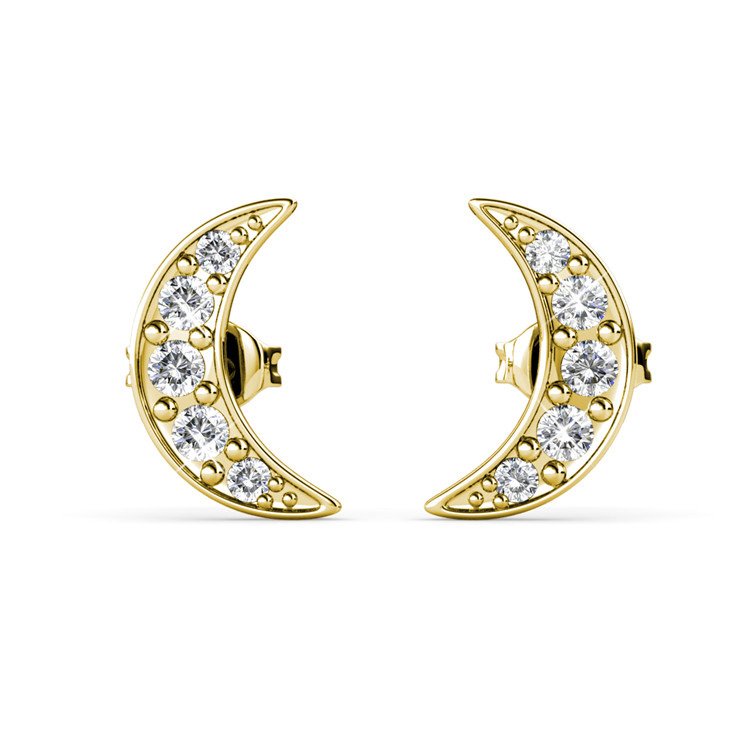 Gold-Petite-Crescent-Moon-Earrings-Sterling-Silver-earrings-swarovski
