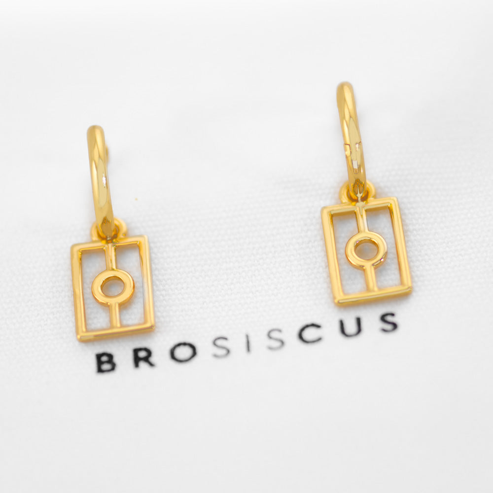 Gold Flag Hoop Earrings