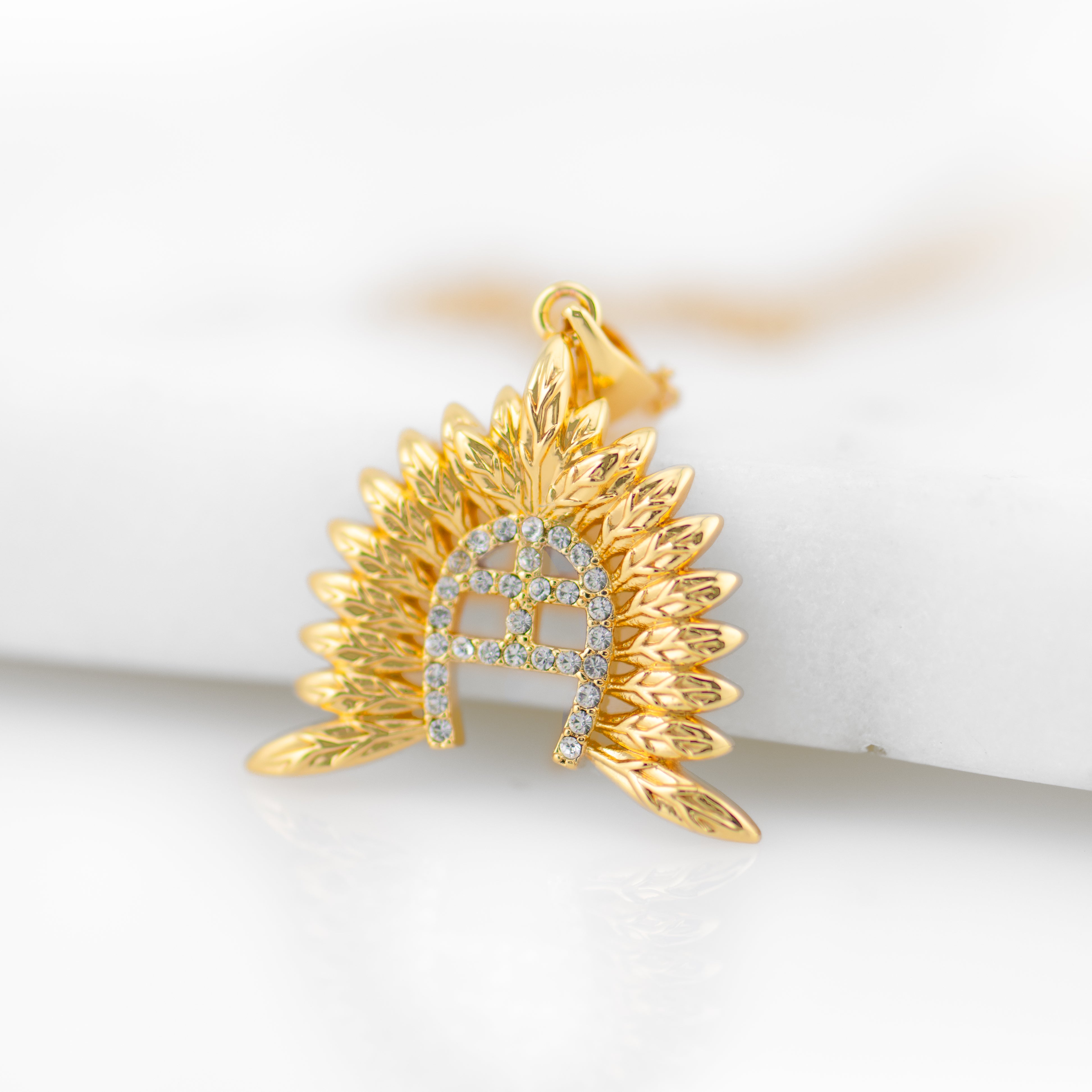 Gold Crystal Dhari Pendant