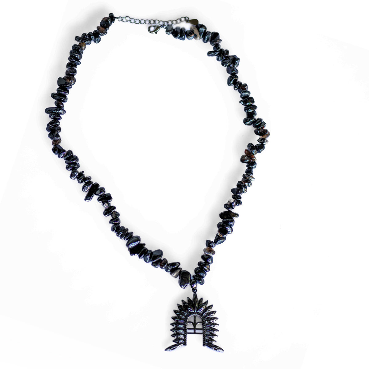 Torres Strait Island Dhoeri Headdress Pendant with Natural Black stones