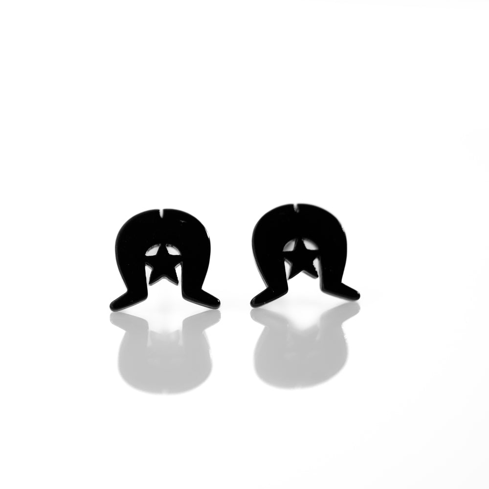 Black Dhoeri Stud Earrings