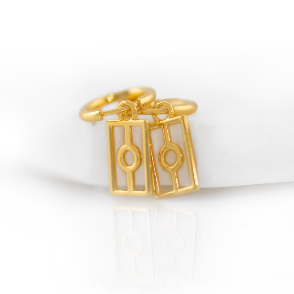 Gold Flag Hoop Earrings