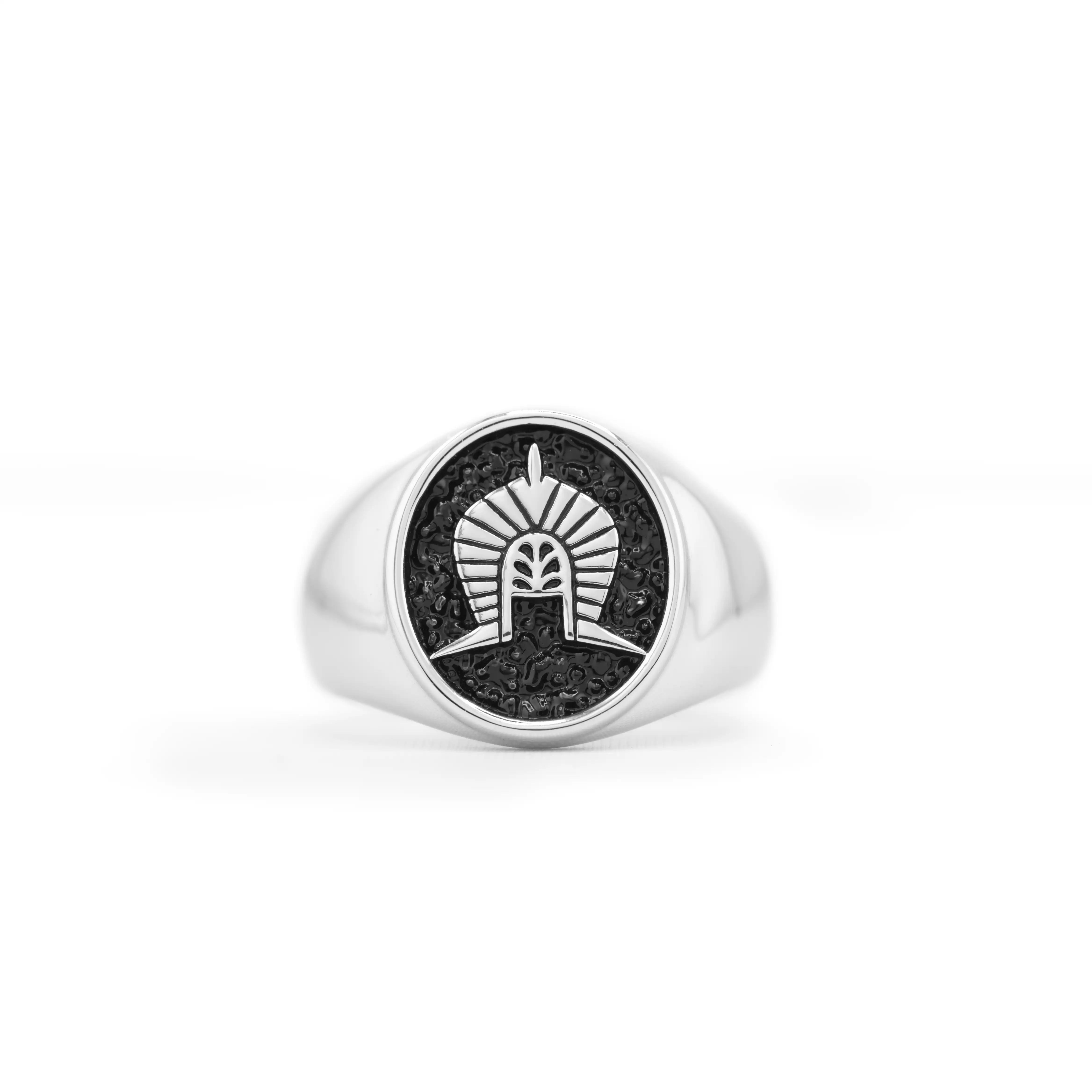 Dhoeri Headdress Torres Strait Island Silver Signet Ring 