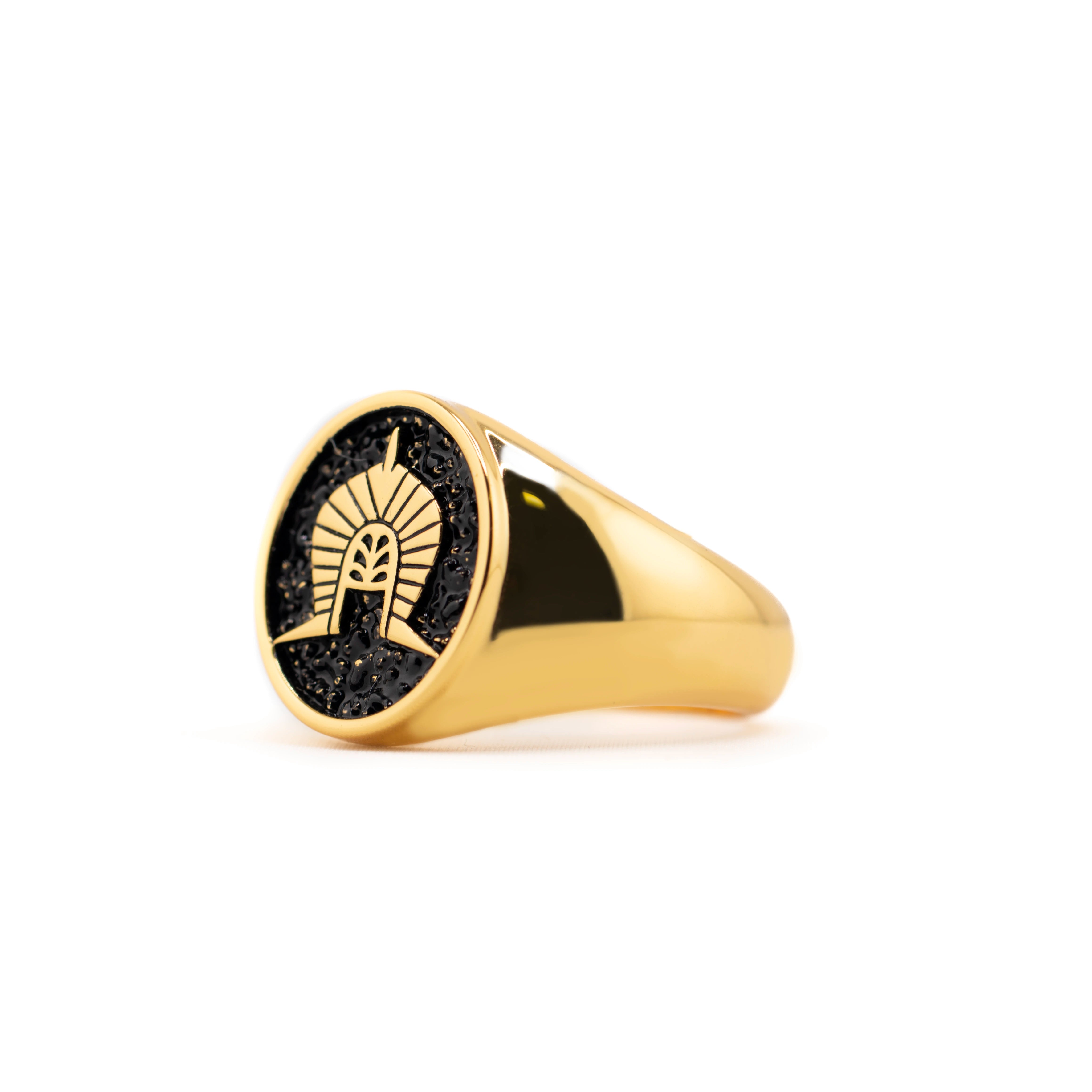 Dhoeri Headdress Torres Strait Island Gold Signet Ring 