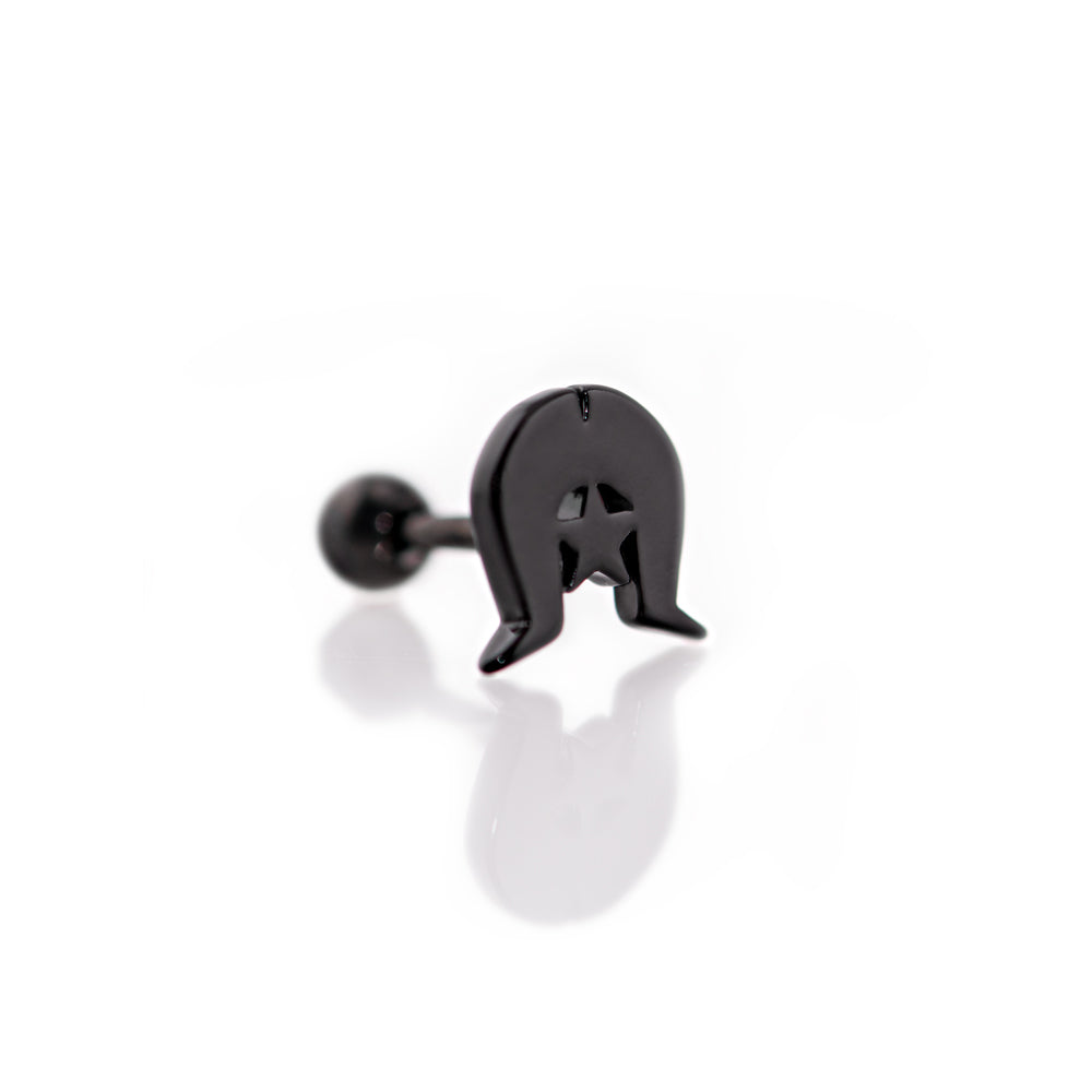 Black Dhoeri Cartilage Barbell Piercing