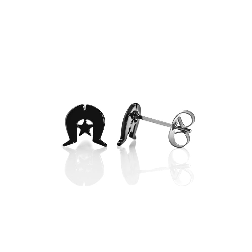 Black Dhoeri Stud Earrings