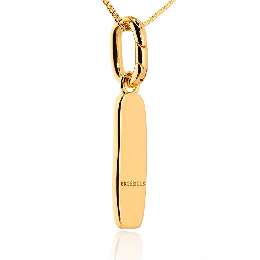 Back view of BROSISCUS Gold Pendant of a Traditional Aboriginal Shield
