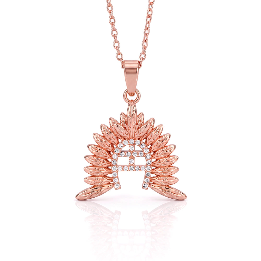 Rose Gold Crystal Dhari Pendant