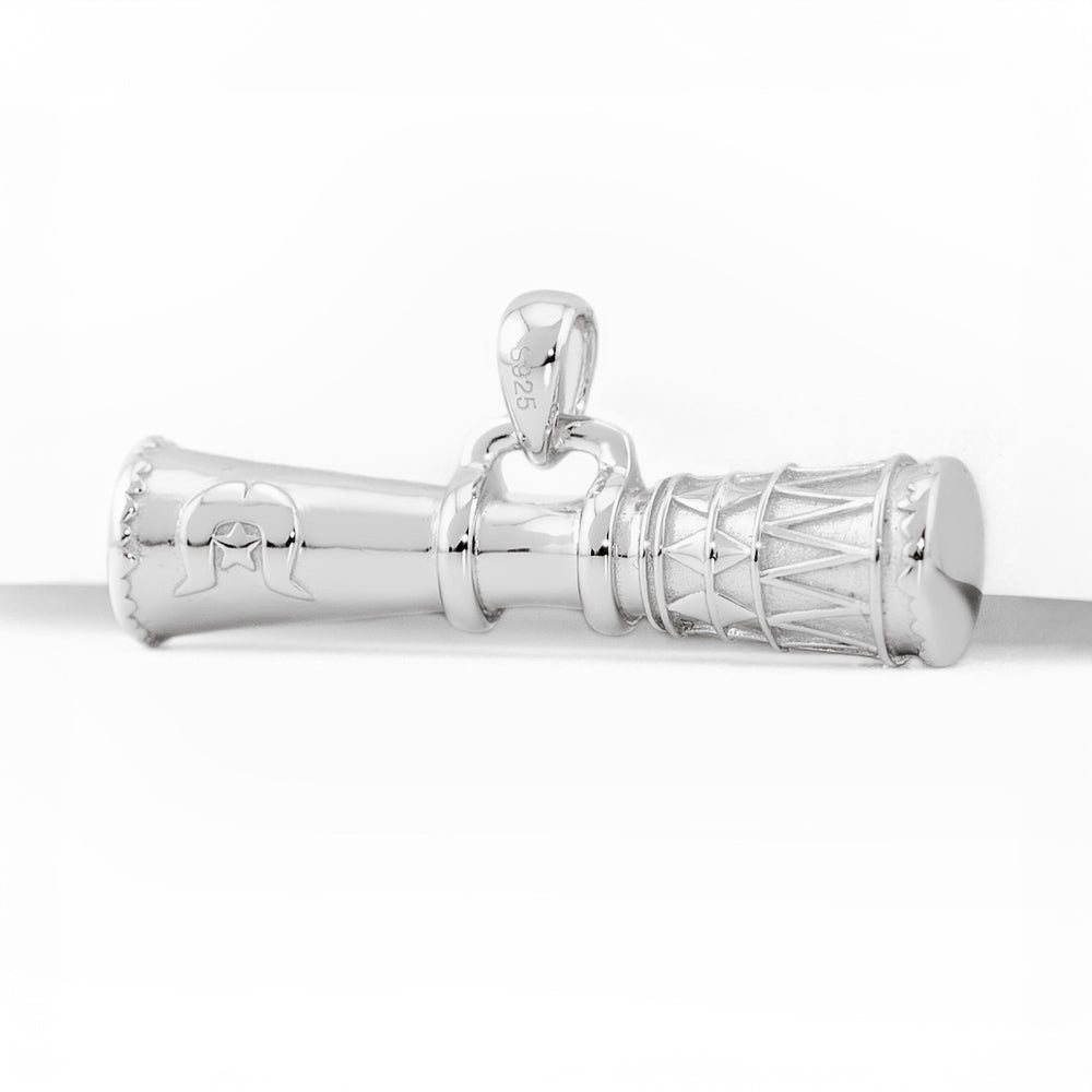 Torres Strait Island Warup Drum Pendant in Sterling Silver