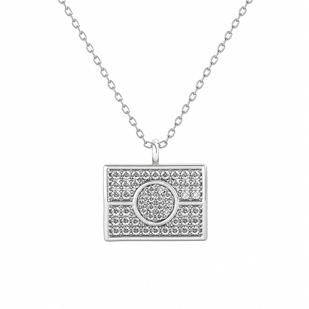 Silver Crystal Proud Outline Necklace