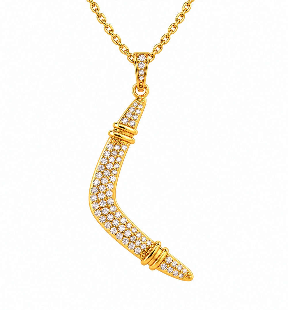 Iced Boomerang Pendant