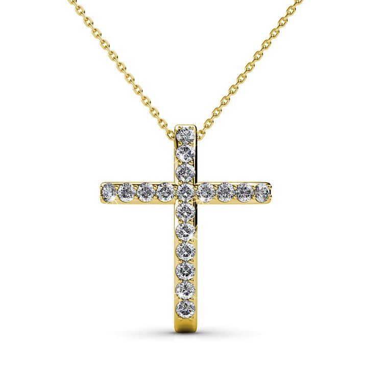 Gold-Swarovski-Crystal-Cross-Necklace
